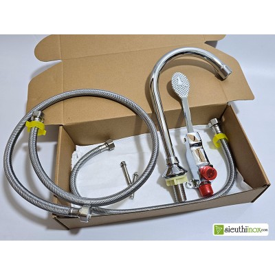 Van vòi rửa tay đạp chân chuyên dùng trong bệnh viện, phòng sạch. Kim khí Hoa Sen DC3