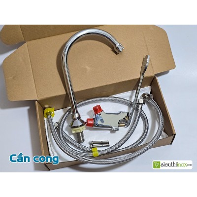 Van vòi rửa tay đạp chân cần cong chuyên dùng trong bệnh viện, phòng sạch. DC3C