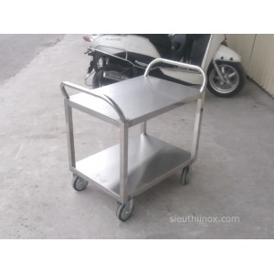 Xe đẩy inox 2 tầng 70x50 Xe đẩy inox 2 tầng 70x50