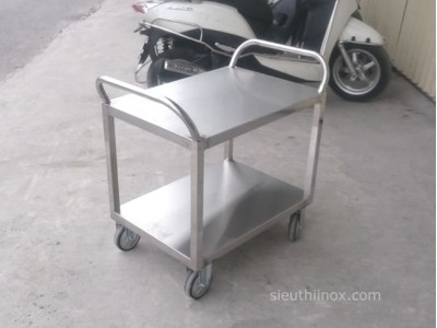 Xe đẩy inox 2 tầng 70x50