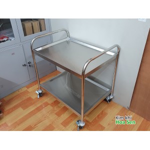 Xe đẩy inox 2 tầng Xe đẩy inox 2 tầng