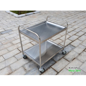 Xe đẩy inox 2 tầng Xe đẩy inox 2 tầng