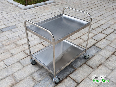 Xe đẩy inox 2 tầng