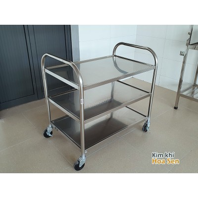 Xe đẩy inox 3 tầng