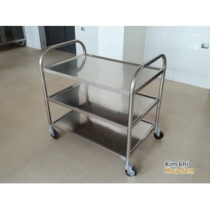 Xe đẩy inox 3 tầng Xe đẩy inox 3 tầng
