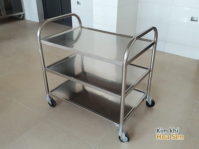 Xe đẩy inox 3 tầng