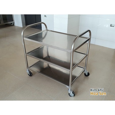 Xe đẩy inox 3 tầng