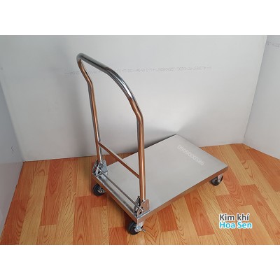 Xe đẩy inox tay gấp gọn