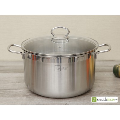 Nồi inox 3 đáy nắp kính 28 cm, 430, Fivestar FSN 28IN1 Nồi inox 3 đáy nắp kính 28 cm, 430, Fivestar FSN 28IN1