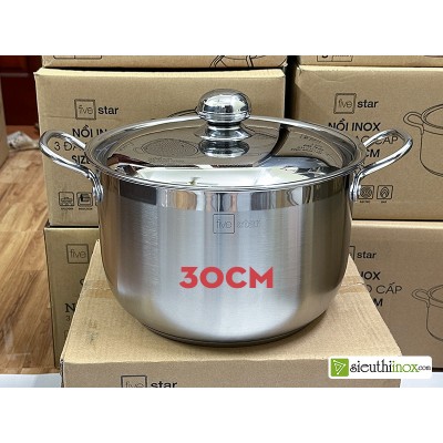 Nồi inox 3 đáy 30cm, chính hãng Fivestar, dùng làm nồi luộc, nồi hầm bếp từ Nồi inox 3 đáy 30cm, chính hãng Fivestar, dùng làm nồi luộc, nồi hầm bếp từ