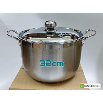Nồi luộc gà inox 3 đáy 32cm, Fivestar, inox 430, bếp từ Nồi luộc gà inox 3 đáy 32cm, Fivestar, inox 430, bếp từ