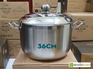 Nồi luộc gà, nồi hầm inox 3 đáy, Fivestar