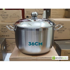 Nồi luộc gà, nồi hầm inox 3 đáy 36cm, Fivestar