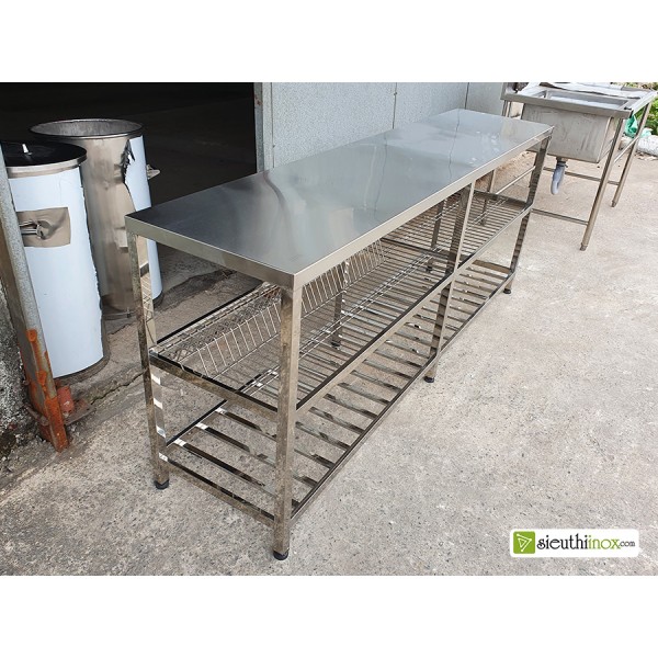 Kệ bàn bếp inox đa năng, 3 tầng chuẩn bị xuất xưởng