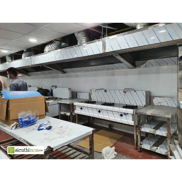 Lắp đặt hệ thống bàn bếp inox cho nhà hàng ở Thái Thịnh, Đống Đa , Hà Nội