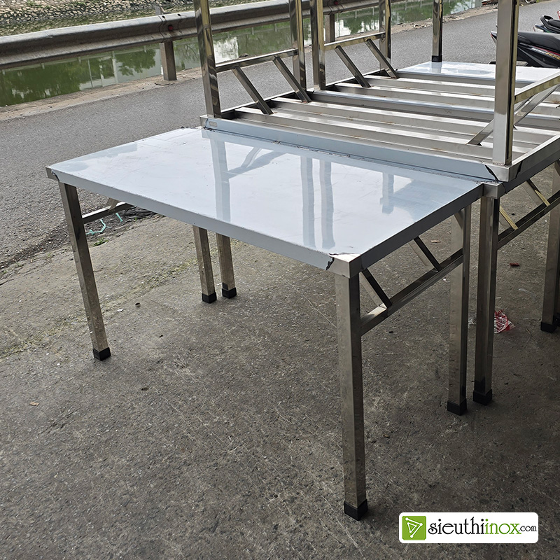bàn ăn inox 1 tầng
