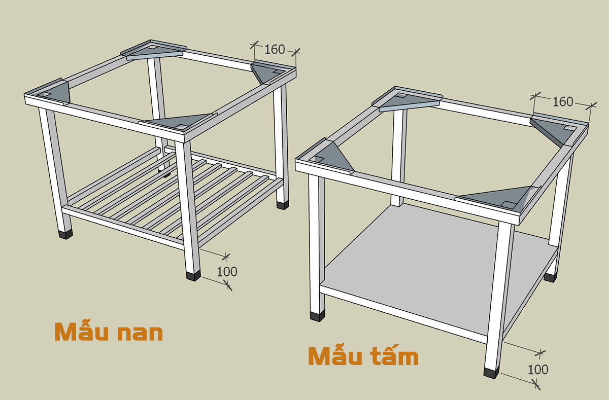 mẫu chân máy giặt, chân tủ lạnh cao
