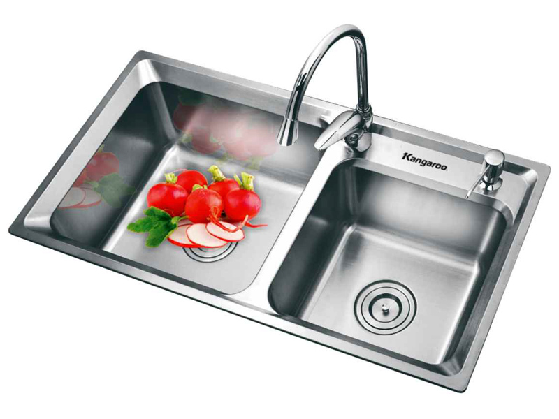 chậu rửa bát inox 2 hố 8345