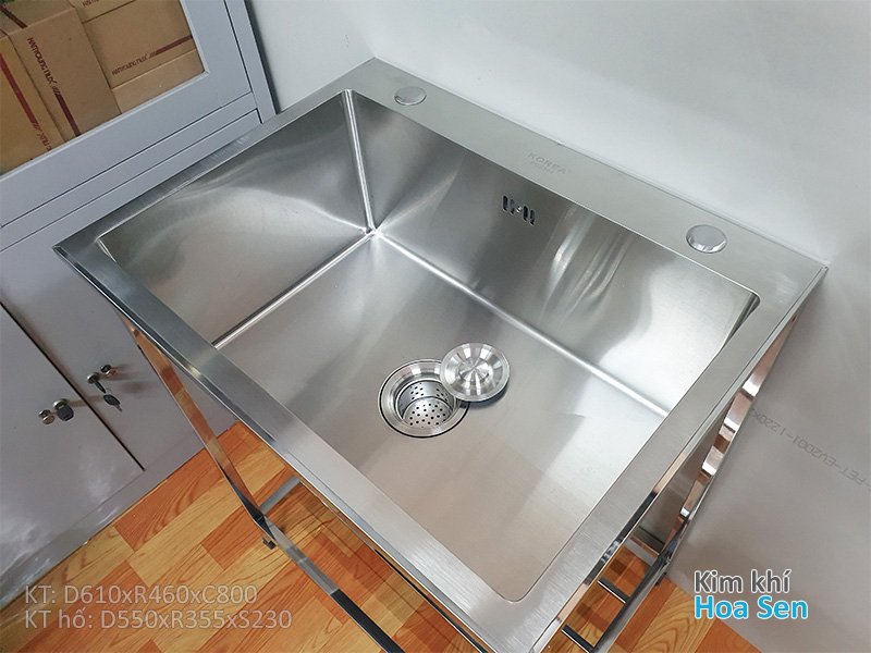 Chậu rửa bát inox kèm chân