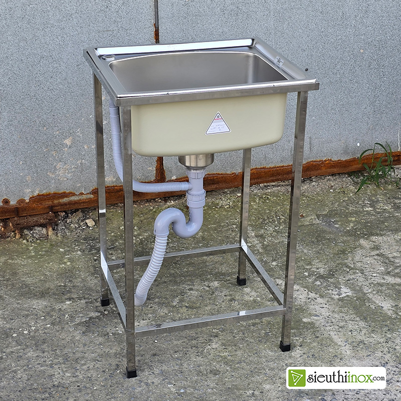 Chậu rửa 1 hố s50 sơn hà có chân giá