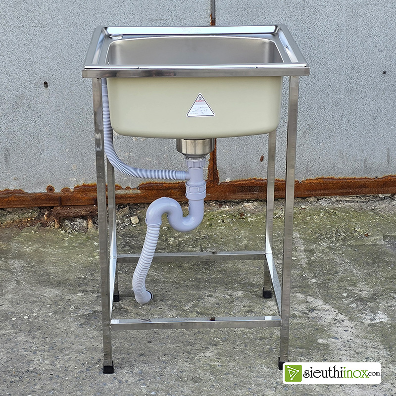 Chậu rửa 1 hố s50 sơn hà có chân giá