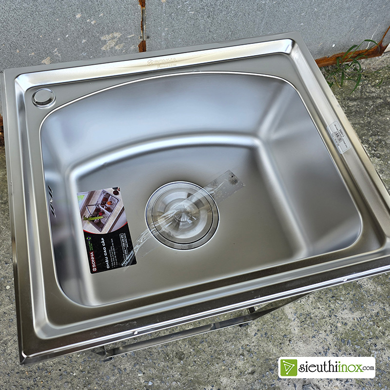 Chậu rửa 1 hố s50 sơn hà có chân giá