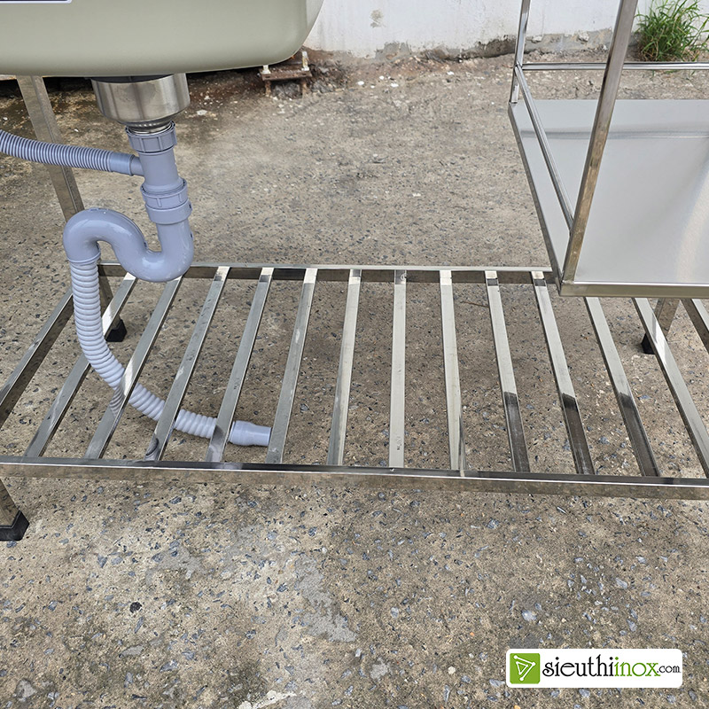 Kệ bếp inox kèm chậu rửa 1 hố có vòi