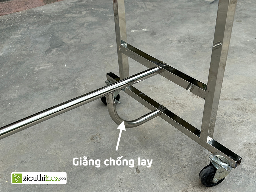 Giàn phơi quần áo inox 304, dài 2m, h25