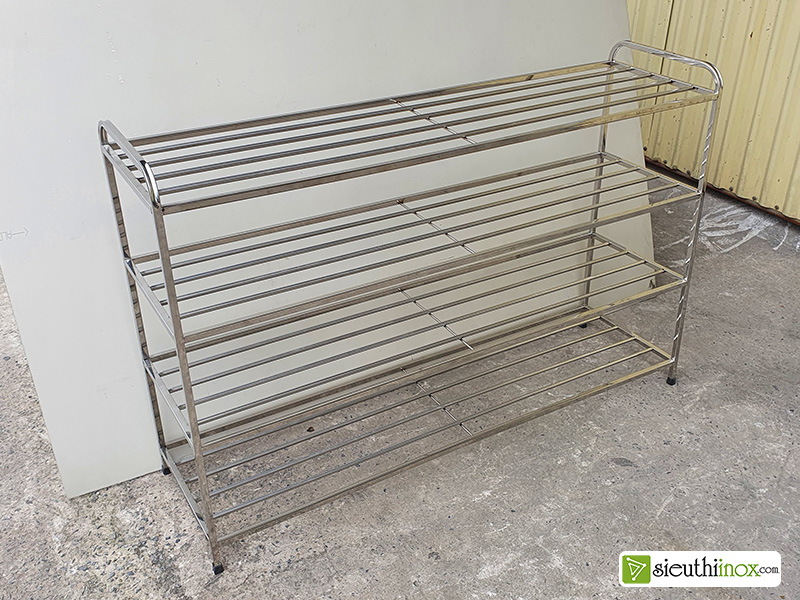 kệ để giày dép inox 4 tầng dài 1m