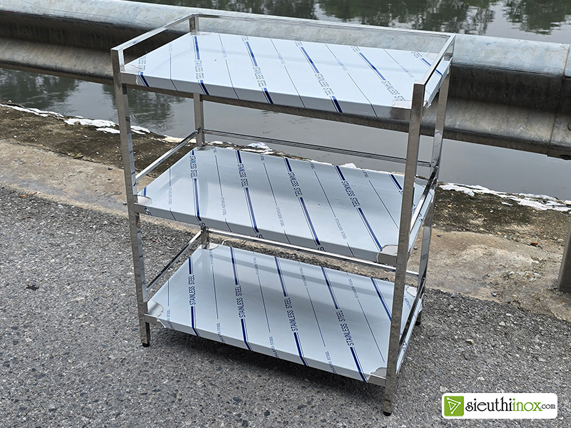 Kệ inox 3 tầng tấm