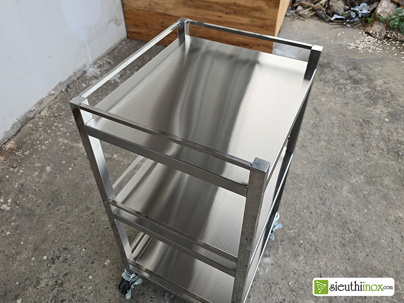kệ inox 3 tầng có bánh xe