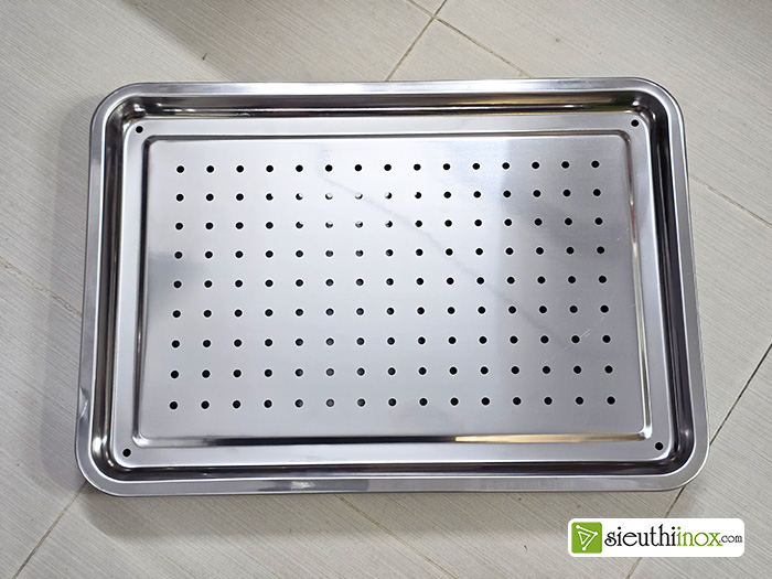 Khay inox đục lỗ 35x50cm