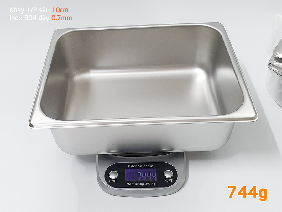 Khay đựng topping, khay buffet inox 304 cỡ GN 1/6