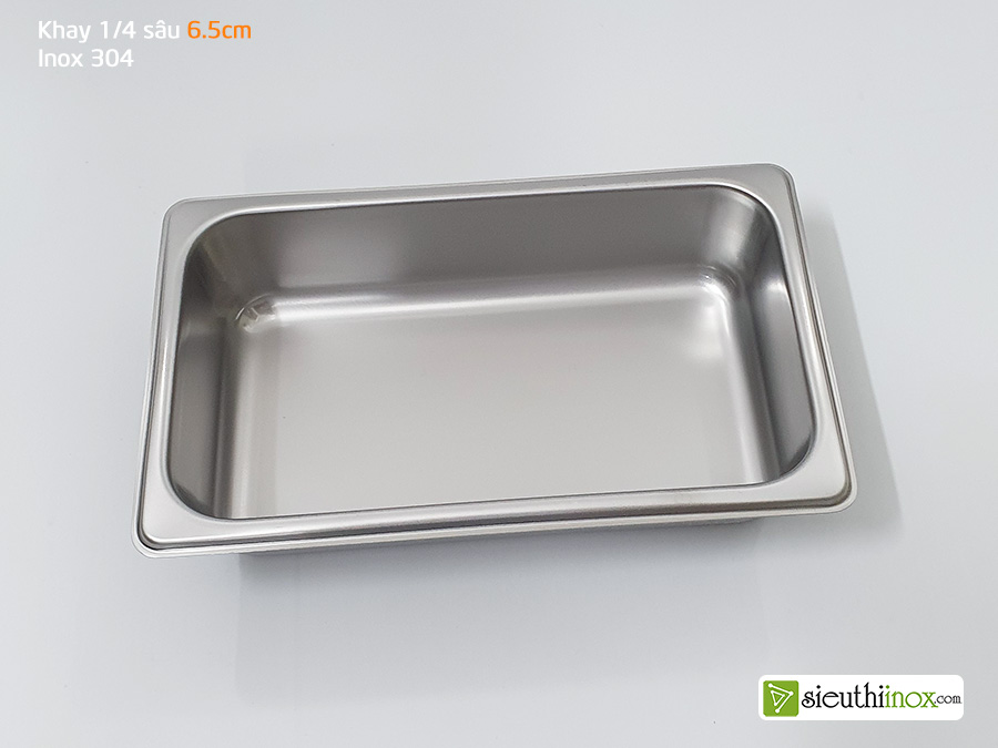 Khay đựng topping, khay buffet inox 304 cỡ GN 1/4