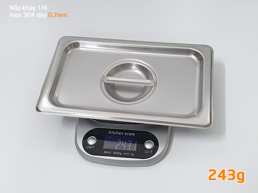 Khay đựng topping, khay buffet inox 304 cỡ GN 1/4