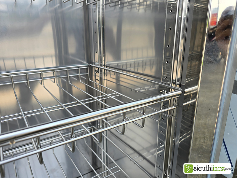 Tủ inox đựng bát đĩa cánh kính kt 80x42cm