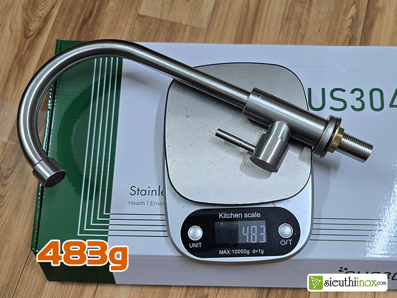 vòi rửa bát inox 304 chuẩn, tán đồng
