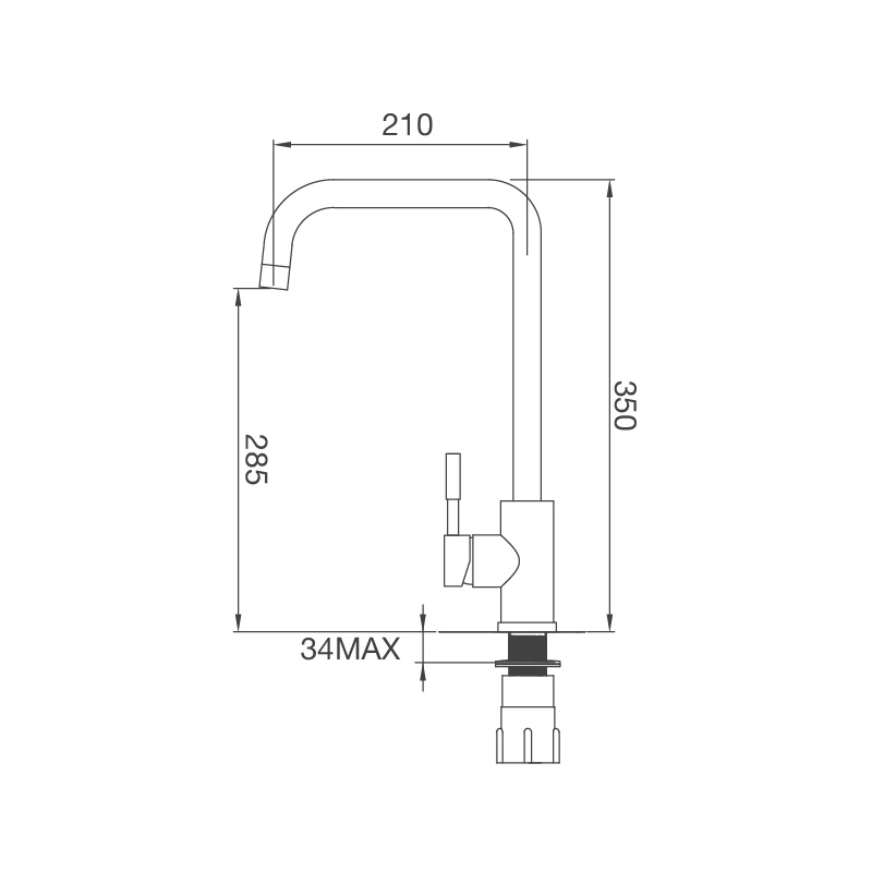 kích thước vòi rửa chén bát Malloca K559-SN