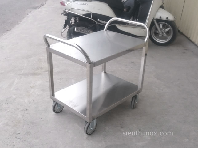 Xe đẩy inox 2 tầng