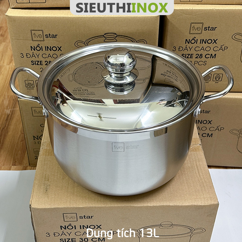 Nồi inox 3 đáy Fivestar, 30cm, inox 430