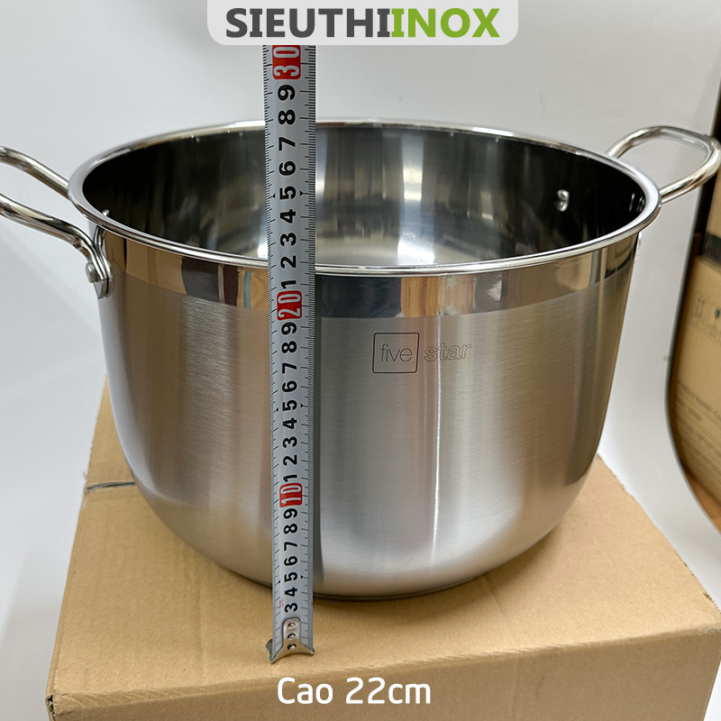 Nồi luộc gà inox 32cm, 3 đáy, Fivestar