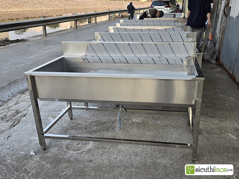 chậu rửa công nghiệp 1 hố dài 1500